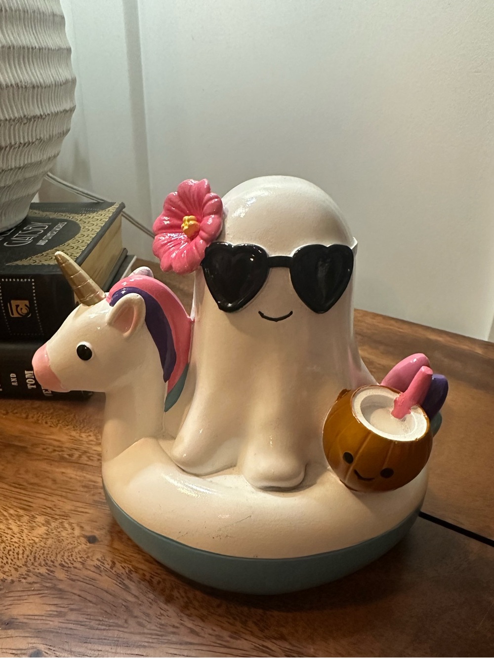 Ghost Unicorn Pool Float Halloween Figurine Tropical Decor - Picture 2 of 8